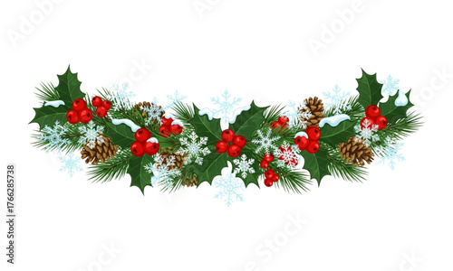 christmas wreath isolated on white