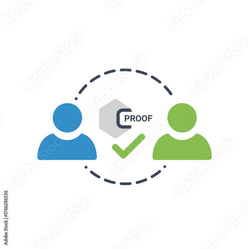 Icon of a validated peer-to-peer agreement, representing consensus and successful verification between two users