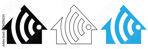 Smart home wifi signal strength and availability icons