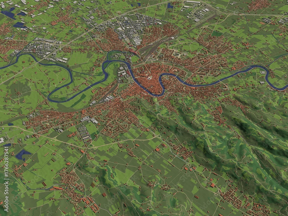 Obraz premium 3D illustration of city and urban in Verona Italy