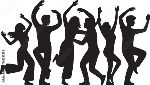 Dancing Silhouette Vector | Dance Party Illustration