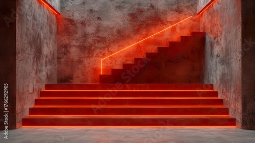 Urban city retro futuristic back drop background with neon accents. Neo-noir style 3d rendering 