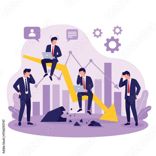 Business Failure and Economic Crisis Concept Illustration