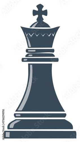 Elegant King Chess Piece Vector Icon Strategic Board Game Symbol of Power and Leadership