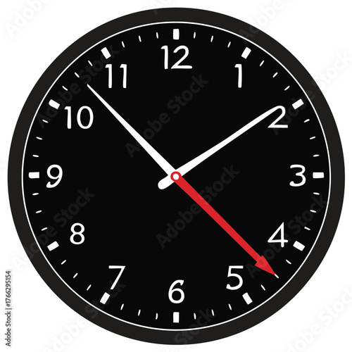Time Concept Showing Clock Face with Hour, Minute, and Second Hands for Punctuality