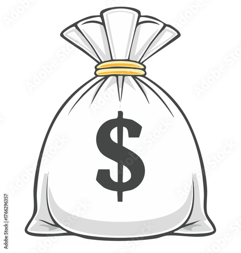 Money bag with dollar sign illustration for financial concepts