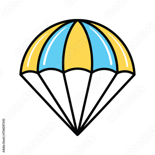 Colorful parachute icon ready for adventure and extreme sports