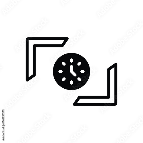Black solid icon for framing the future