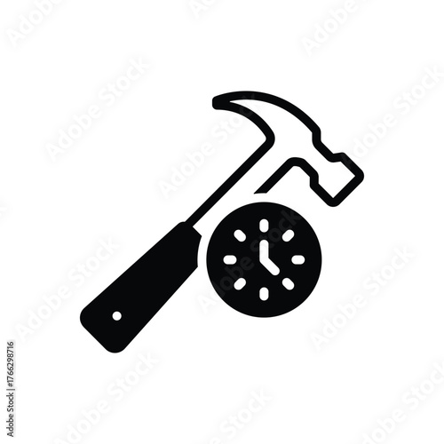 Black solid icon for hammer time