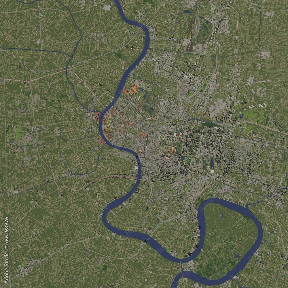 Fototapeta premium 3D illustration of city and urban in Bangkok Thailand