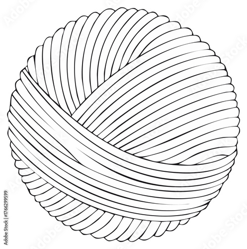 Ball of yarn graphic illustration, for textile and needlecraft designs