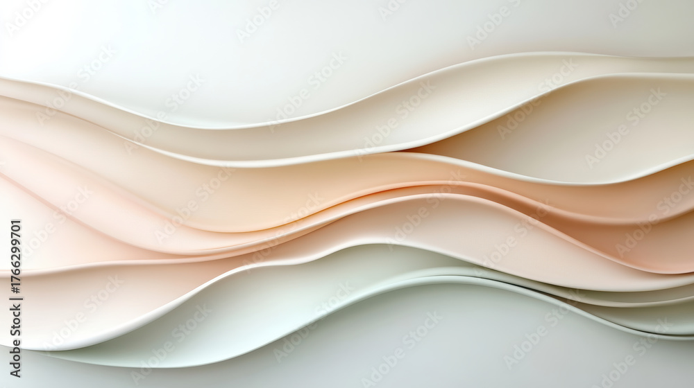 Fototapeta premium Elegant abstract liquid flow in pastel tones creates smooth, calming effect