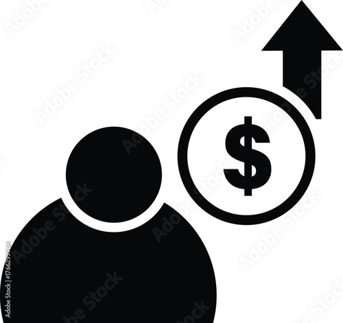 Salary increase icon. Employee salary increase sign. Salary raise symbol. flat style.