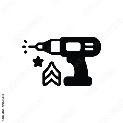 Black solid icon for drill sergeant