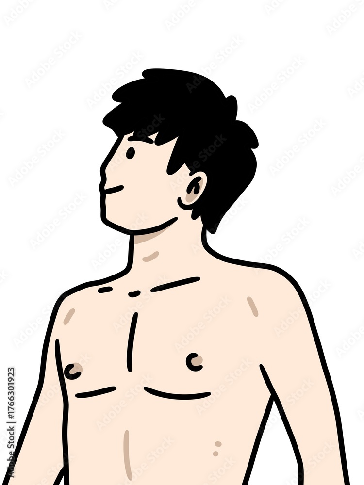 Fototapeta premium cartoon man posing, illustration