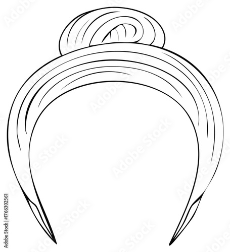 Elegant Hair Updo Illustration bun hairstyle graphics for beauty fashion art
