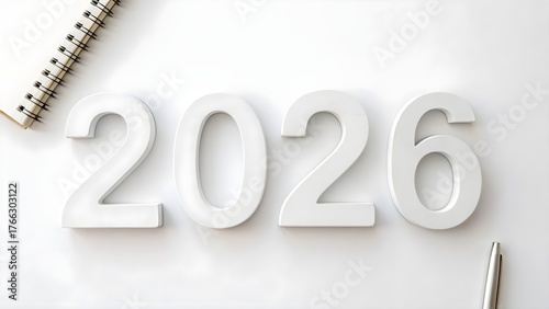 2026 New Year Minimalist Line Art Design Graphic.
