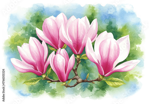 Pink lotus flowers on a pond