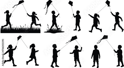 Farm life silhouette set with animals, barn scenes, people feeding livestock, rural agriculture activity, cow, horse, sheep vector icons