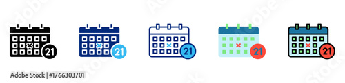 calendar date multi style icon