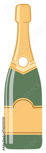 Elegant Champagne Bottle Vector Illustration for Celebration and Parties
