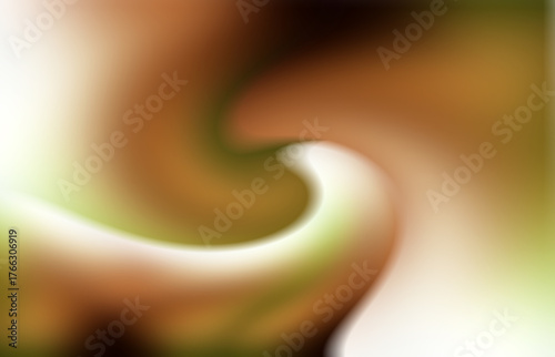 Abstract swirl design with bold curves, bright highlights, and a blend of white, beige and brown. The composition features clear movement and glossy light effects, resulting in a fresh