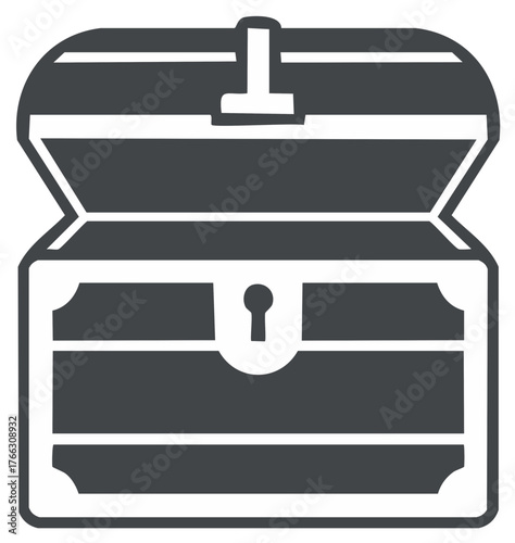 Open Treasure Chest Illustration Security Concept Storage Container Safe Box Icon