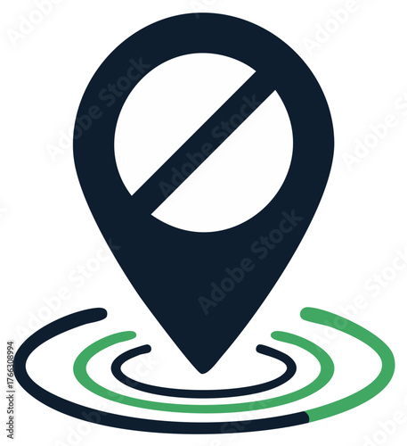 Privacy Location Pin Denied Access Icon Geo Fencing Restriction Tracking