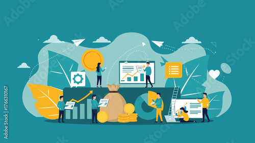 Financial Growth and Investment Management with Business People.