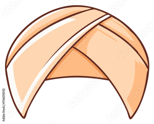 Cartoon turban illustration, head wrap icon design, Middle Eastern style headwear