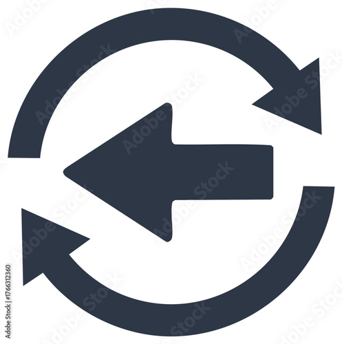 Circular Arrow Pointing Left Graphic Symbol Reload Cycle Icon