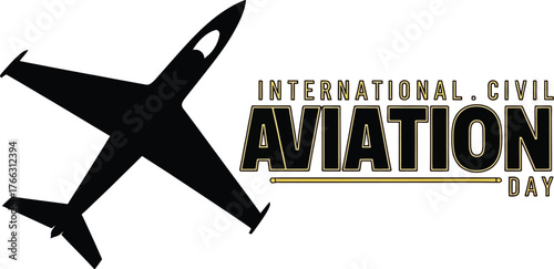 Celebrate International Civil Aviation Day with this bold modern graphic perfect for social media posts and promotional materials about global air travel