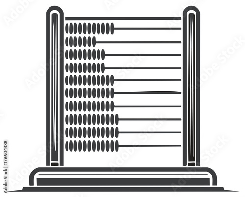 Classic Wooden Abacus Calculator With Beads on Rods for Counting and Arithmetic Education