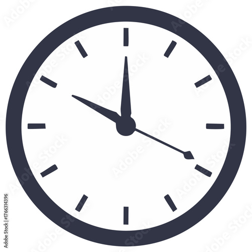 Round Wall Clock Depicting Time Measurement Display for Time Management