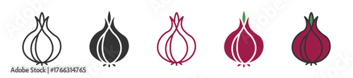 Onion icon set, vector illustration . 
