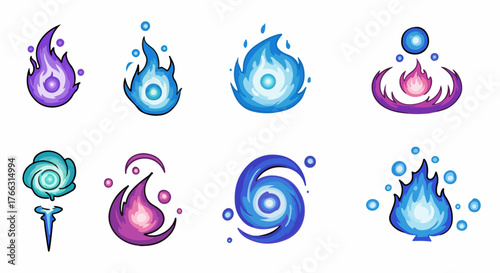 Korean culture elements collection with transparent background