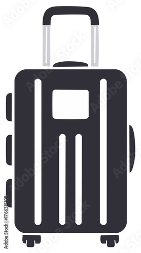 Minimalist Rolling Suitcase Vector Icon, Essential Travel Luggage for Journeys and Vacations