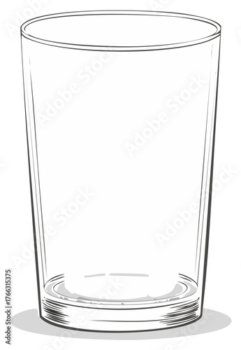 Empty clear glass illustration for drinks graphic resource element glassware art