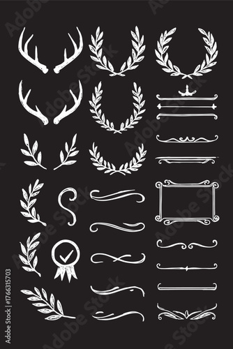 A vibrant collection of diverse horn illustrations showcasing various styles and colors perfect for graphic design projects and creative applications