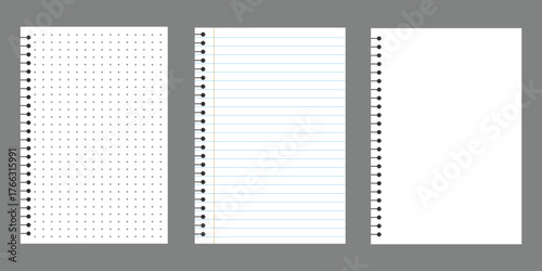 Paper notebook, blank paper note book, notebook sheet, notebook page template icon vector. planning, journaling, sketching symbol. vector illustration.