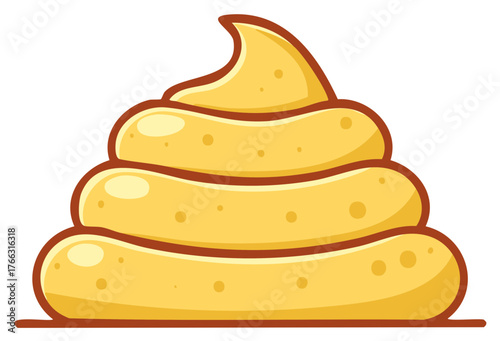 Cartoon Pile of Yellow Emoji Style Excrement Feces Shaped Graphic Illustration Vector