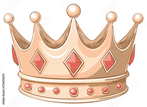 Ornate cartoon crown illustration with jewels and golden highlights