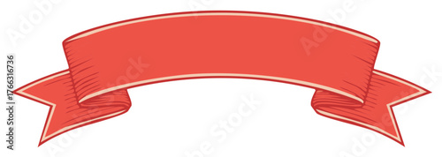 Free Download Decorative Red Ribbon Banner Isolated on White for Badges, Design Elements, and Graphic Creations - GFXLoad