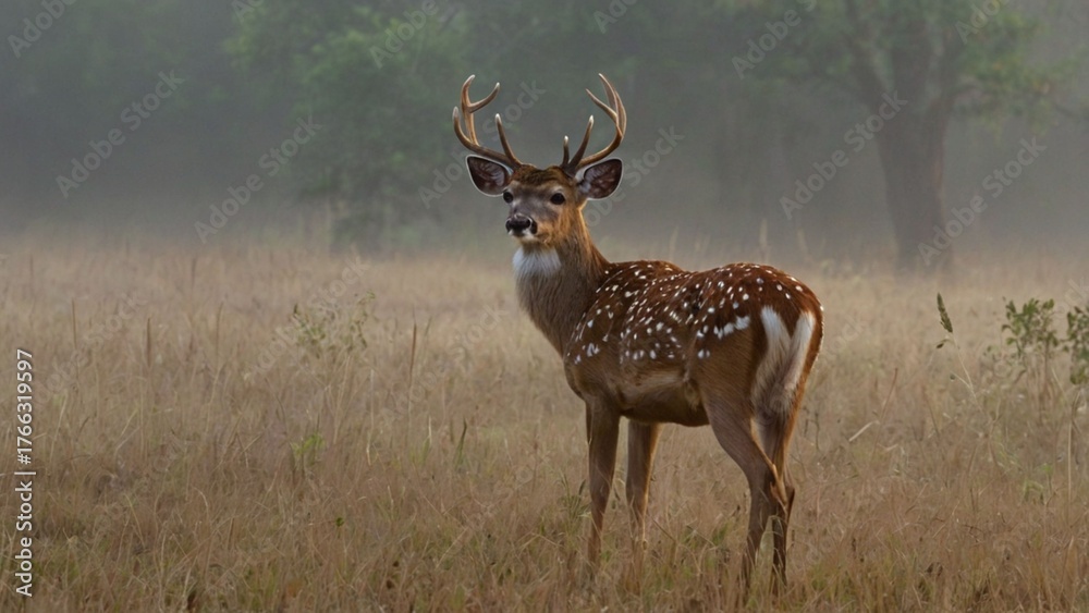 Naklejka premium deer in the forest Ai