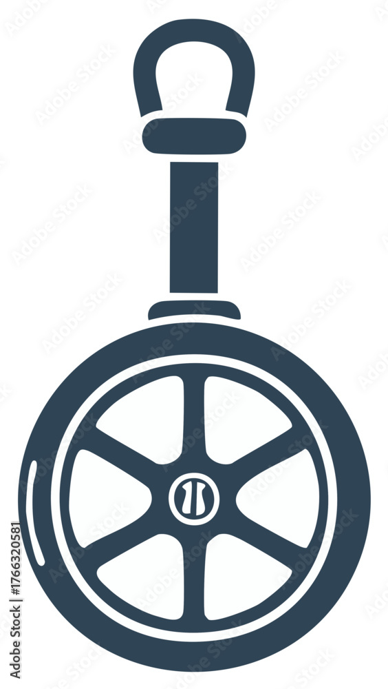 Obraz premium Simple dark blue vector illustration of a detached tow hitch attachment on a white background