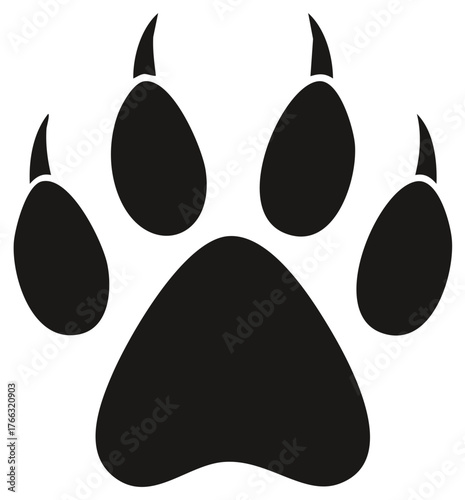 Stylized Animal Paw Print - Flat Vector Graphic Illustration - Wildlife Footprint Design