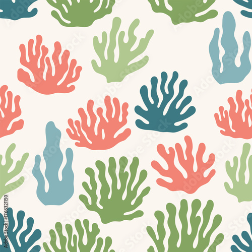 Vibrant Coral Reef Pattern Underwater Marine Life.