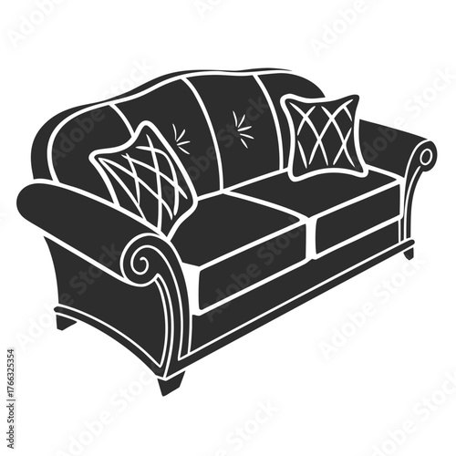 sofa and pillows