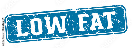 low fat rectangular sign. low fat stamp