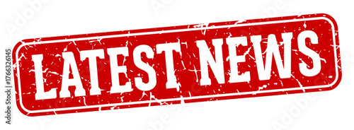 latest news rectangular sign. latest news stamp